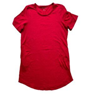 Universal Standard Halie T-Shirt Mini‎ Dress Red Size XS (L*) Classic Stretch